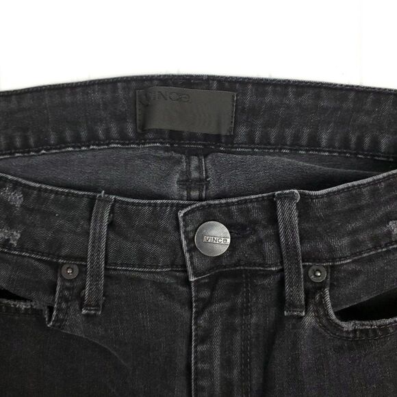 Vince Destructed Black Ankle Skinny Jeans - Picture 11 of 11